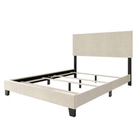 Home Design Vallejo Velvet Upholstered Panel Bed Frame For Adult, Box Spring Required