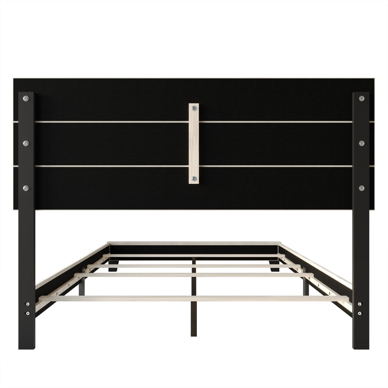 Home Design Vallejo Velvet Upholstered Panel Bed Frame For Adult, Box Spring Required
