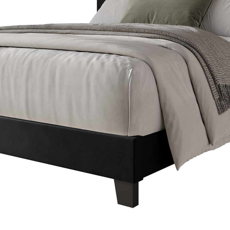 Home Design Vallejo Velvet Upholstered Panel Bed Frame For Adult, Box Spring Required