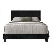 Home Design Vallejo Velvet Upholstered Panel Bed Frame For Adult, Box Spring Required