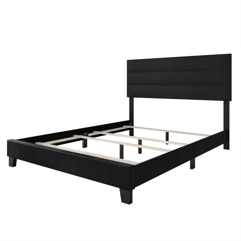Home Design Vallejo Velvet Upholstered Panel Bed Frame For Adult, Box Spring Required
