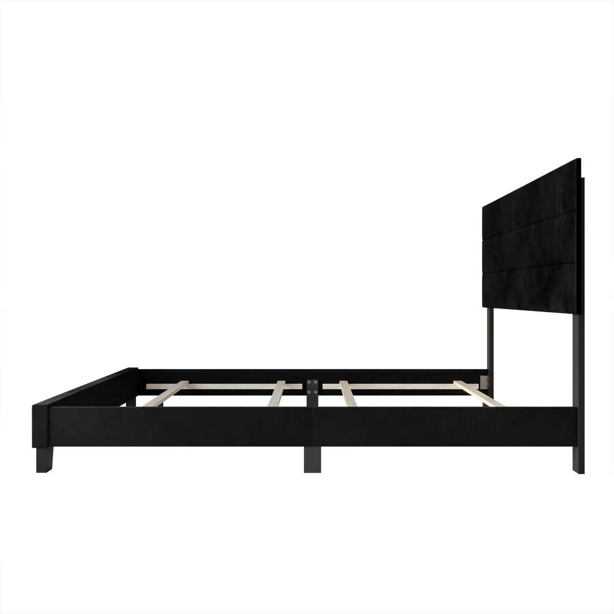 Home Design Vallejo Velvet Upholstered Panel Bed Frame For Adult, Box Spring Required