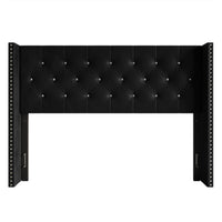 Home Design Gretna Wingback Tufted Upholstered Headboard with Nailhead Trim
