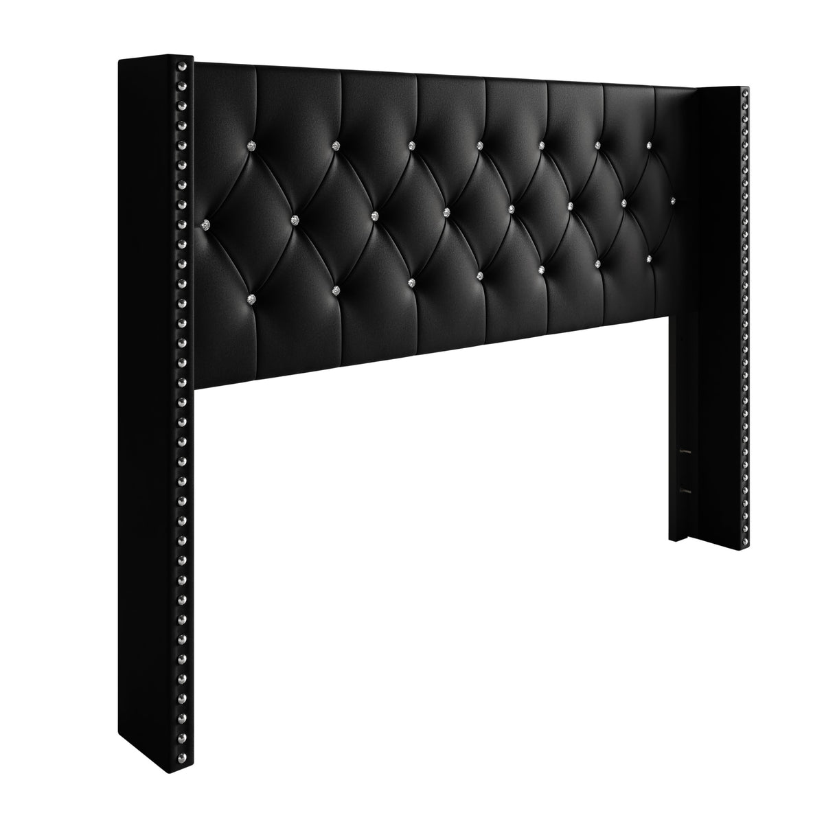 Home Design Gretna Wingback Tufted Upholstered Headboard with Nailhead Trim