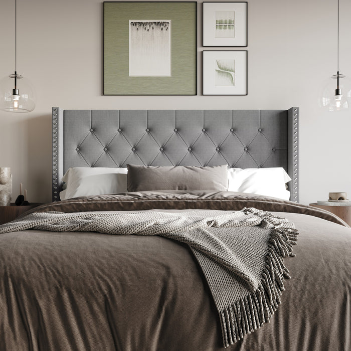 Home Design Grinnell Twin Tufted Upholstered Headboard
