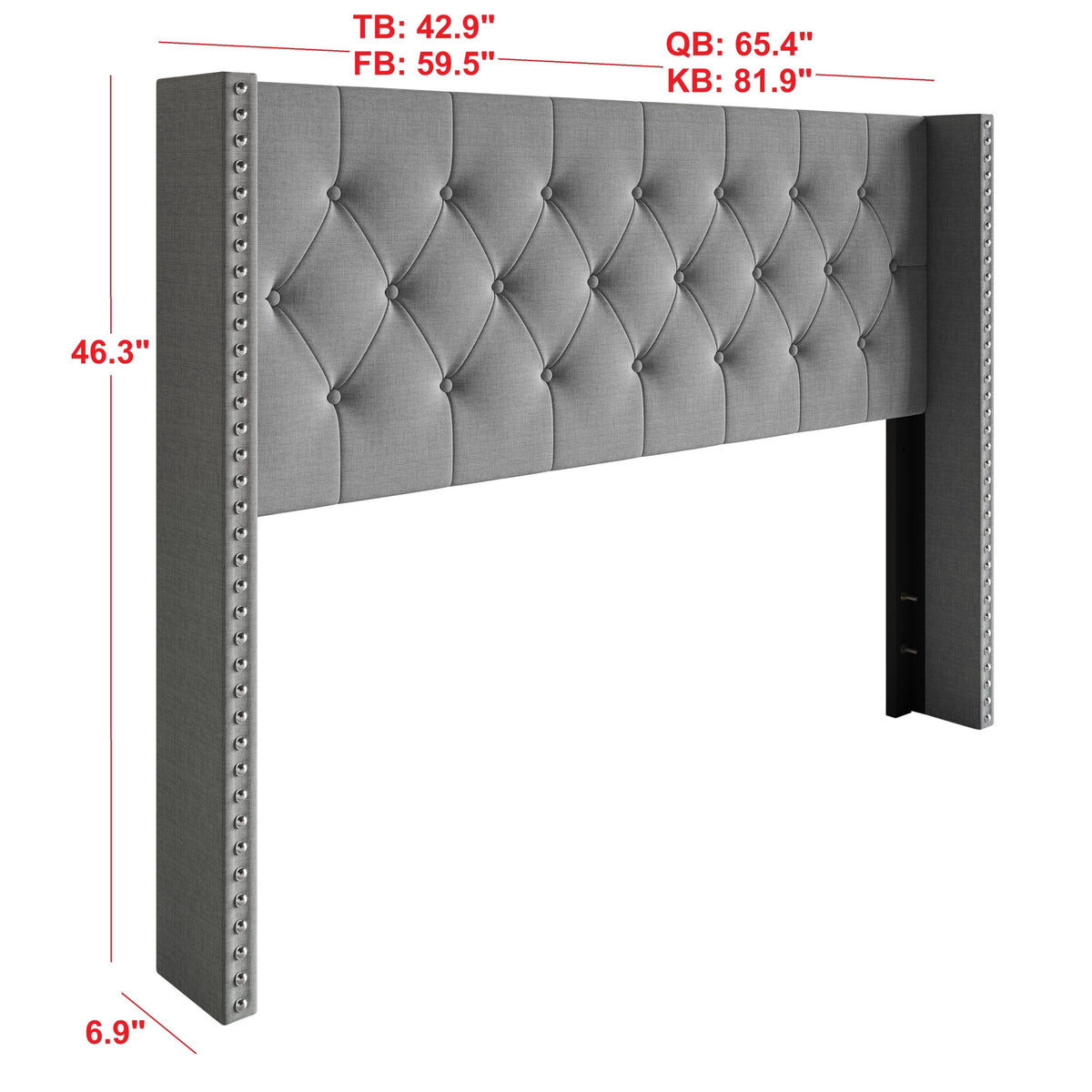Home Design Grinnell Twin Tufted Upholstered Headboard