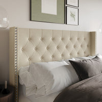 Home Design Grinnell Twin Tufted Upholstered Headboard
