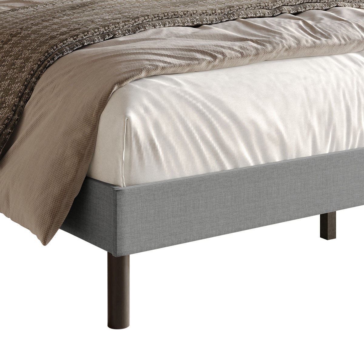 Home Design Haines Linen Upholstered Panel Bed Frame