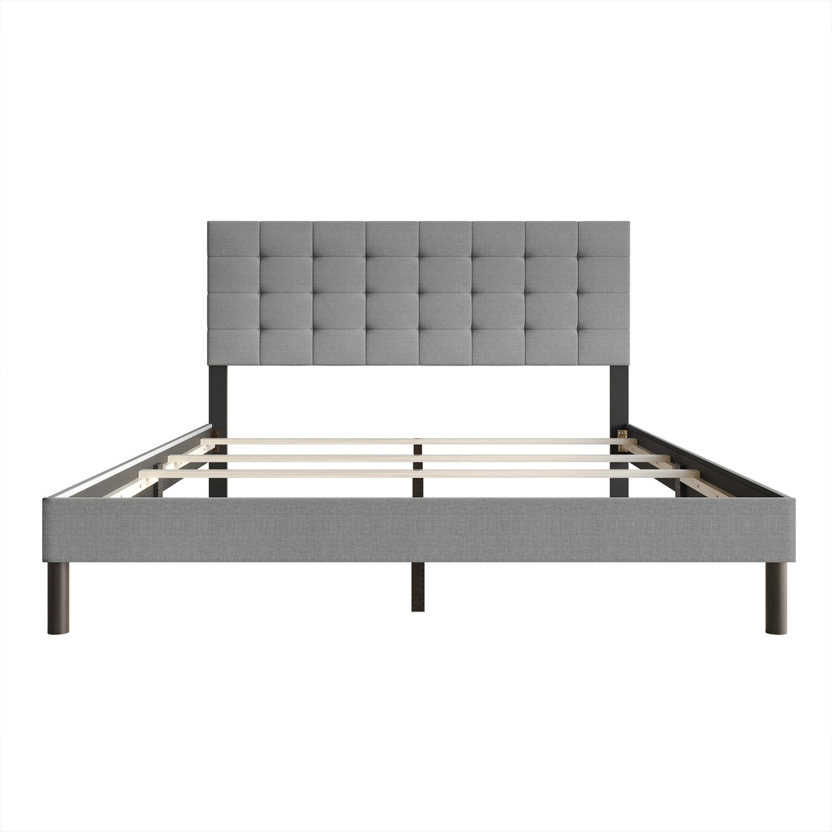 Home Design Haines Linen Upholstered Panel Bed Frame