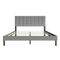 Home Design Haines Linen Upholstered Panel Bed Frame