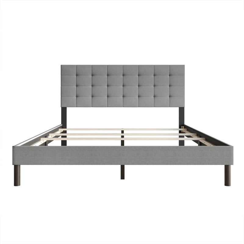 Home Design Haines Linen Upholstered Panel Bed Frame
