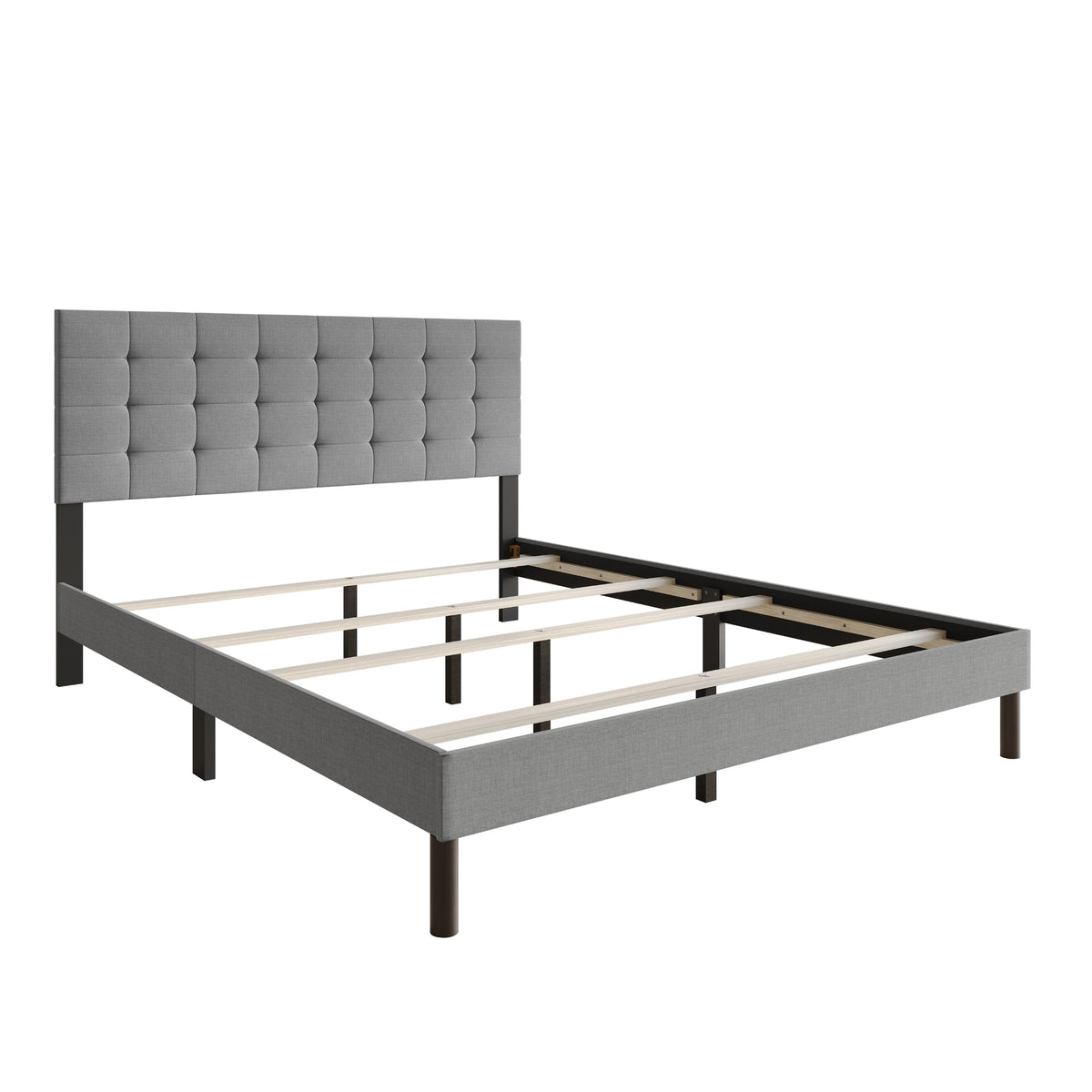 Home Design Haines Linen Upholstered Panel Bed Frame