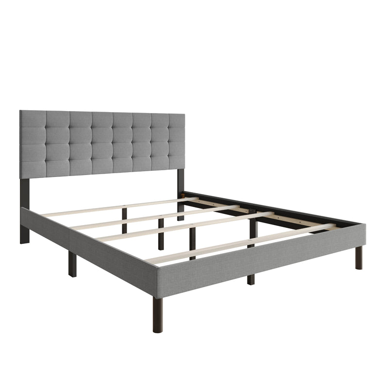 Home Design Haines Linen Upholstered Panel Bed Frame