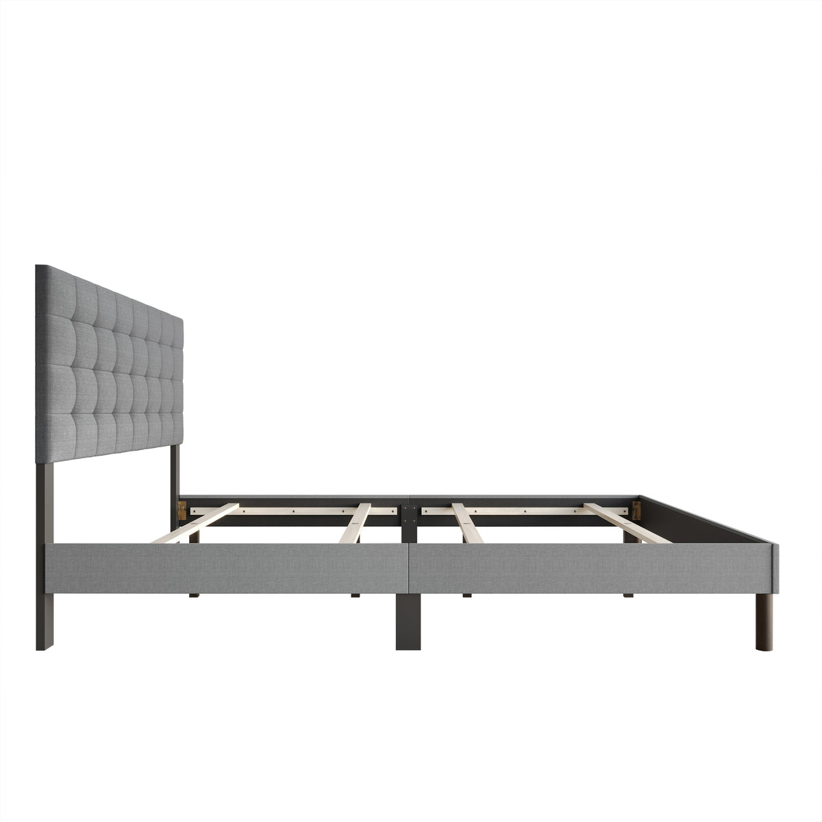 Home Design Haines Linen Upholstered Panel Bed Frame