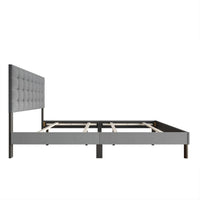 Home Design Haines Linen Upholstered Panel Bed Frame