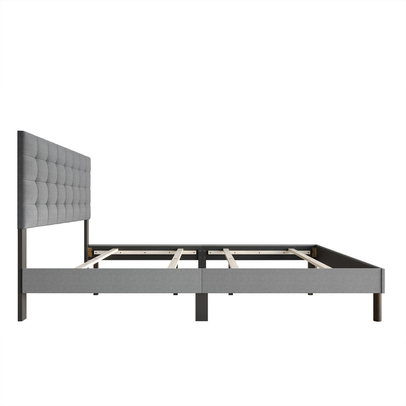 Home Design Haines Linen Upholstered Panel Bed Frame
