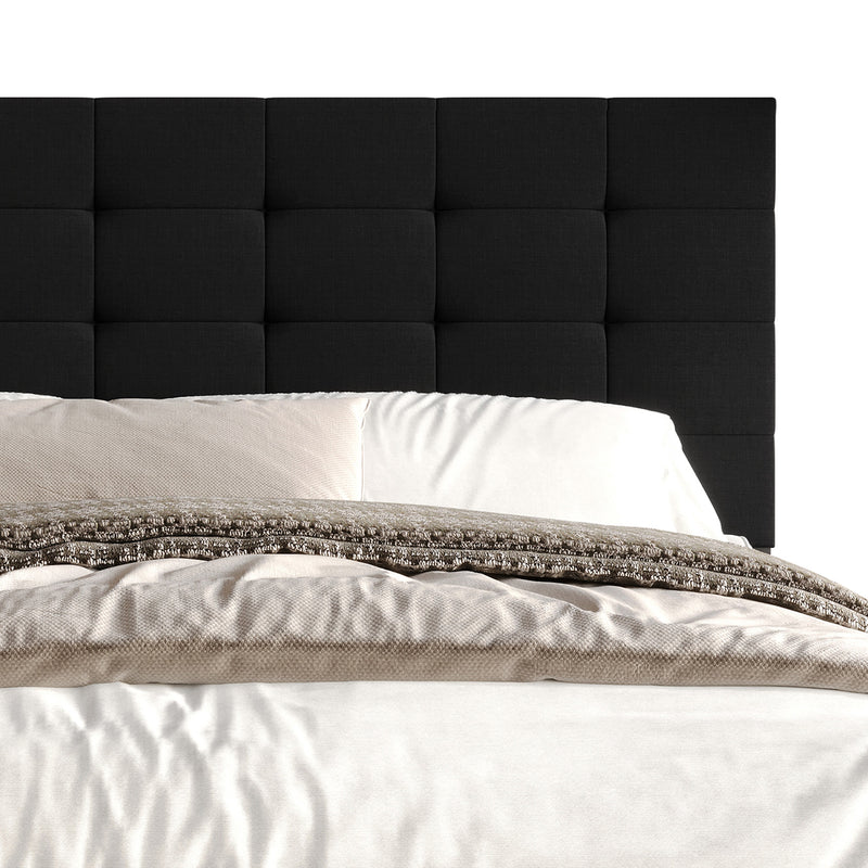 Home Design Haines Linen Upholstered Panel Bed Frame