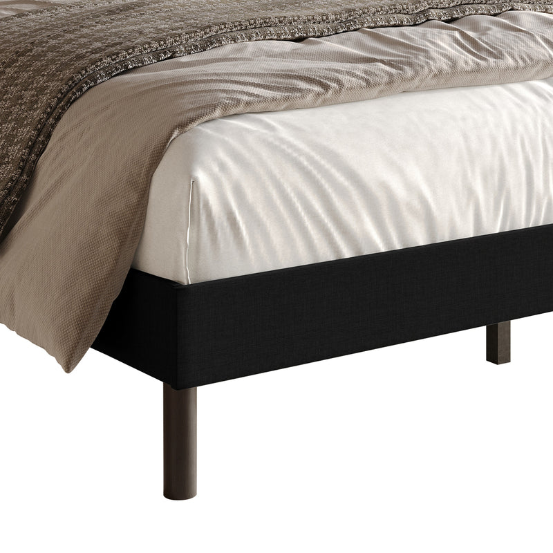 Home Design Haines Linen Upholstered Panel Bed Frame