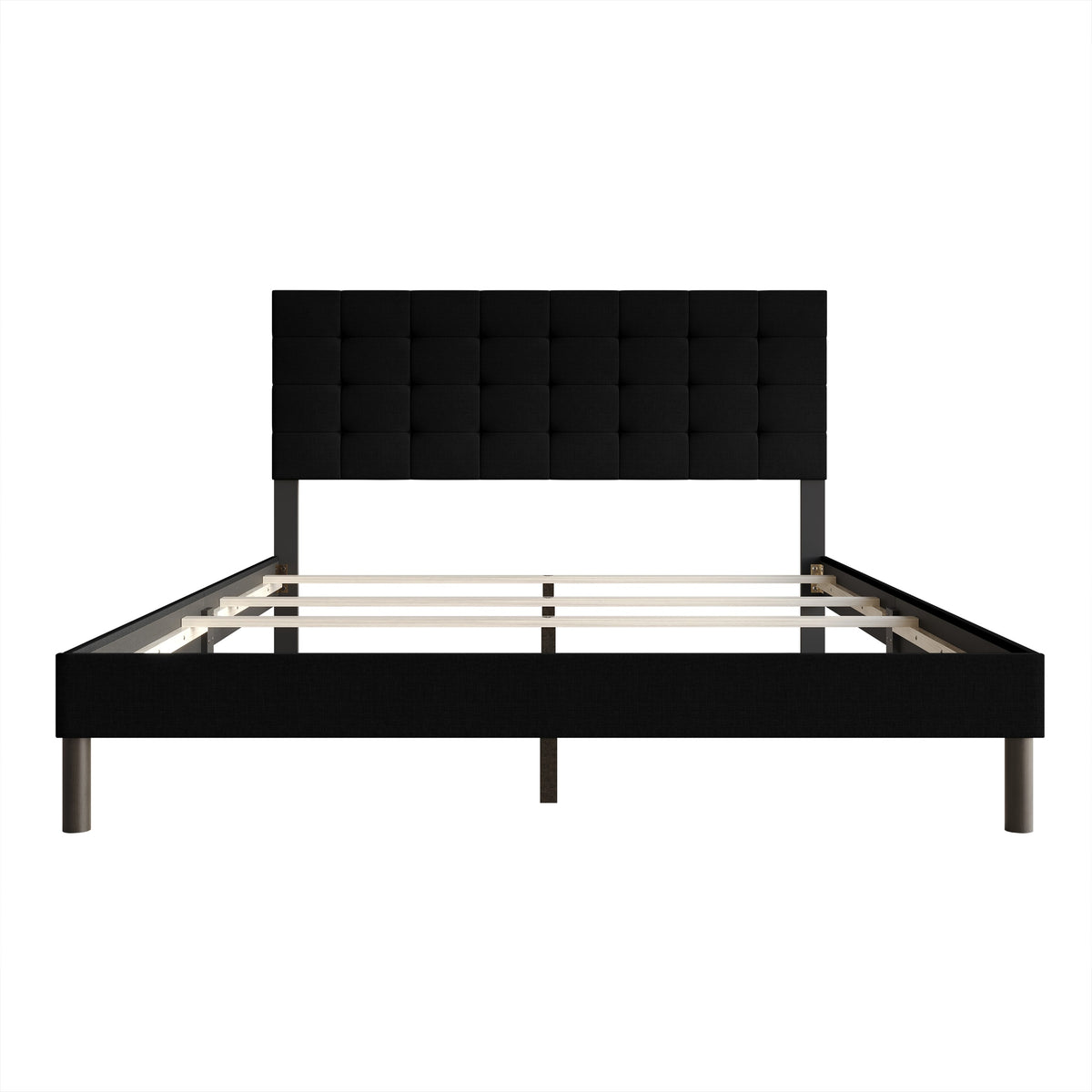 Home Design Haines Linen Upholstered Panel Bed Frame
