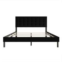 Home Design Haines Linen Upholstered Panel Bed Frame