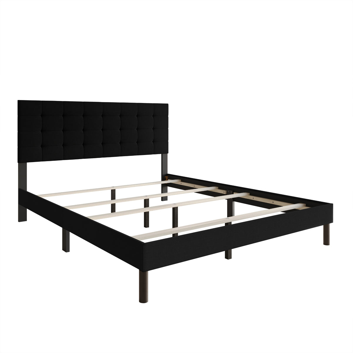 Home Design Haines Linen Upholstered Panel Bed Frame