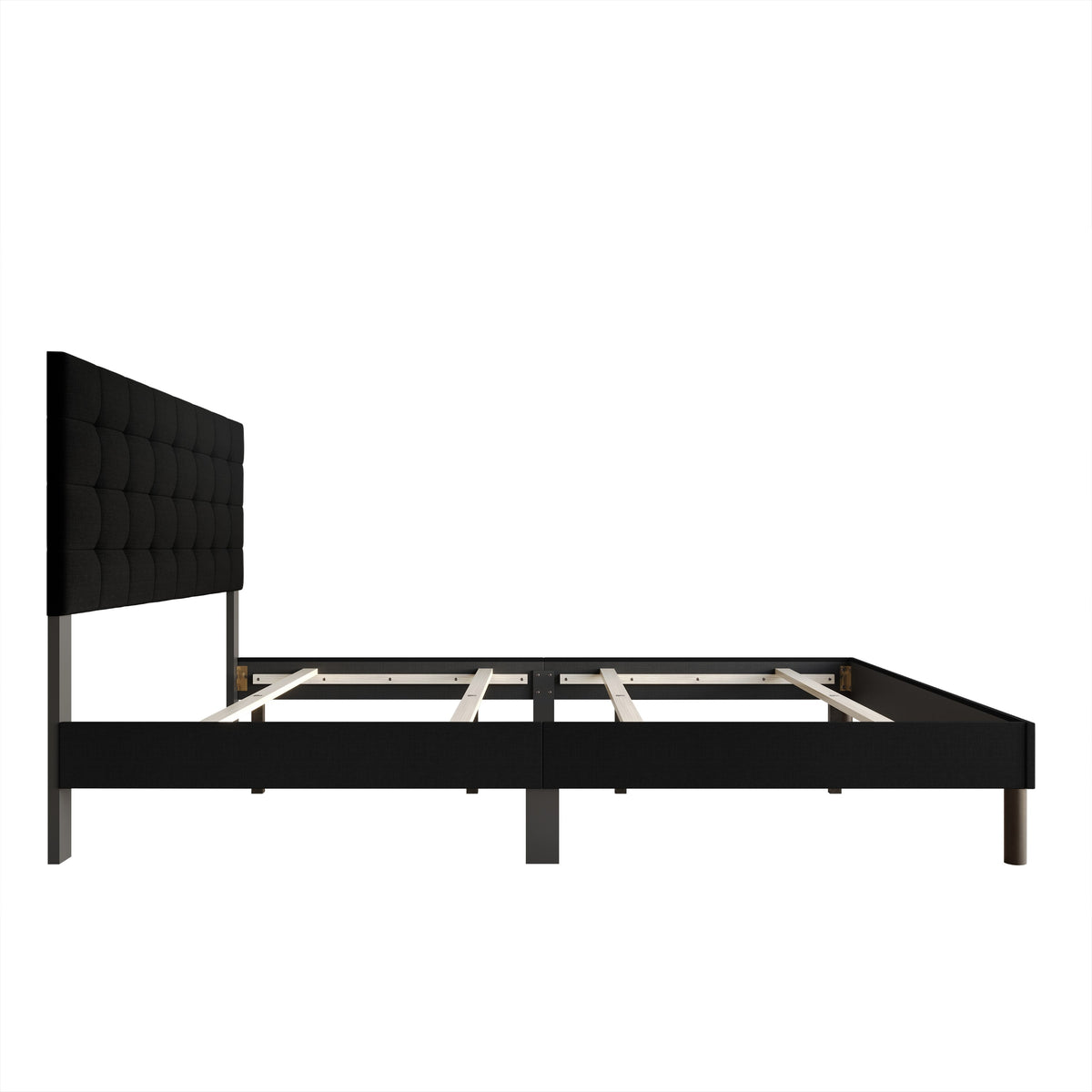 Home Design Haines Linen Upholstered Panel Bed Frame