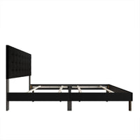 Home Design Haines Linen Upholstered Panel Bed Frame