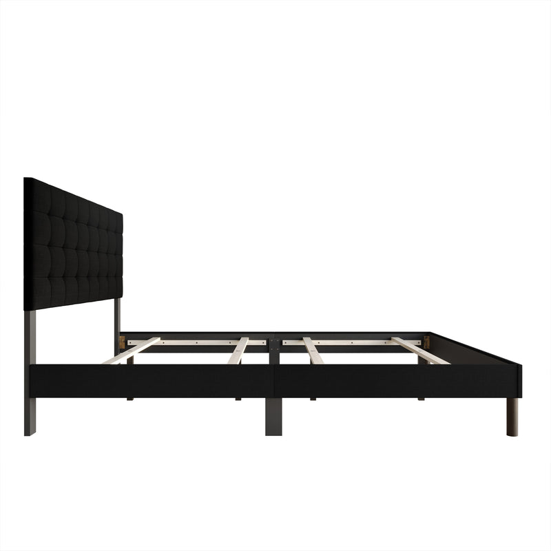 Home Design Haines Linen Upholstered Panel Bed Frame
