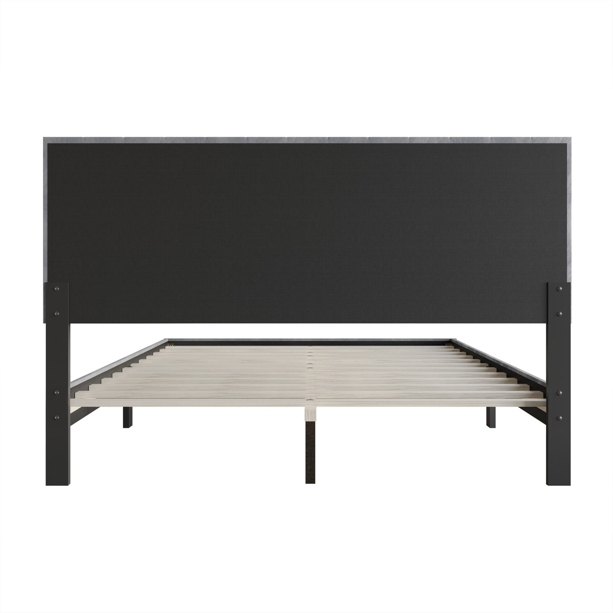 Home Design Sitka Velvet Upholstered Platform Bed Frame