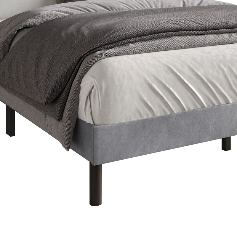 Home Design Sitka Velvet Upholstered Platform Bed Frame