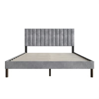 Home Design Sitka Velvet Upholstered Platform Bed Frame