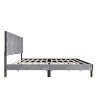 Home Design Sitka Velvet Upholstered Platform Bed Frame