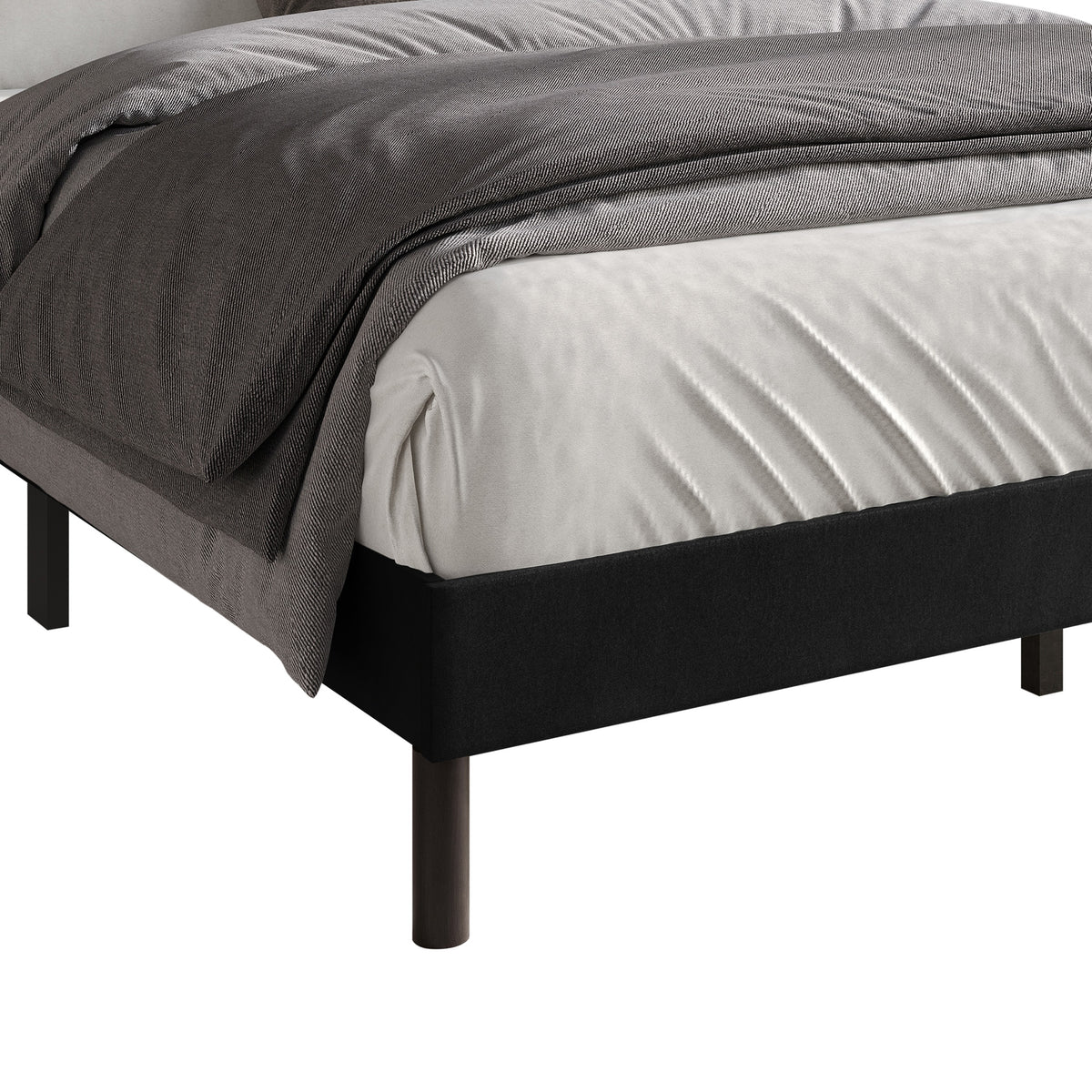 Home Design Sitka Velvet Upholstered Platform Bed Frame