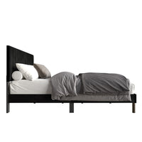 Home Design Sitka Velvet Upholstered Platform Bed Frame