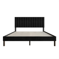 Home Design Sitka Velvet Upholstered Platform Bed Frame