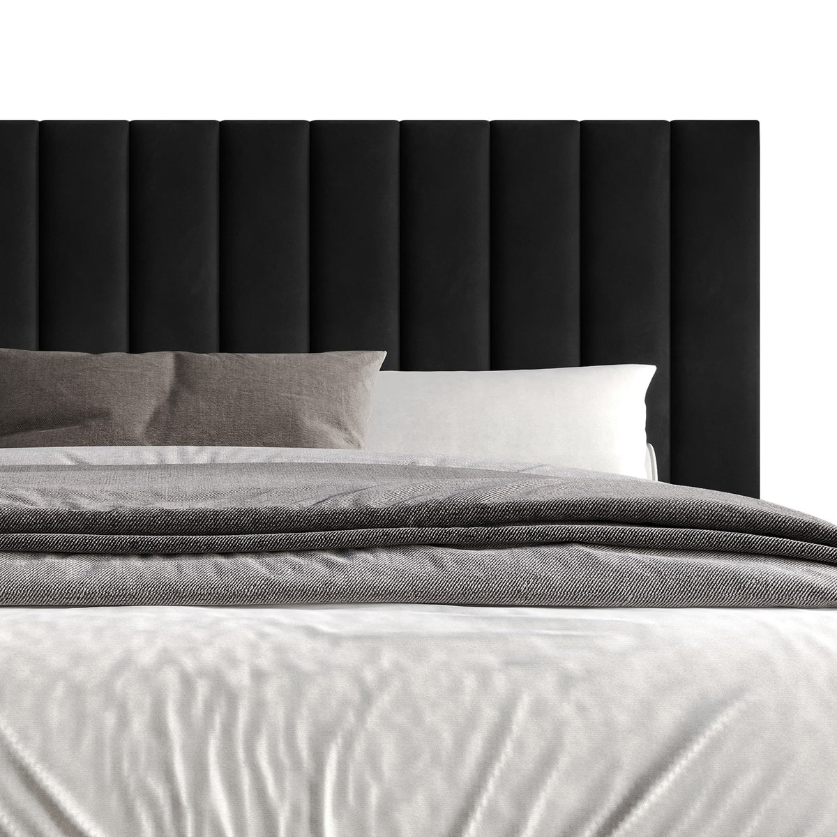 Home Design Sitka Velvet Upholstered Platform Bed Frame