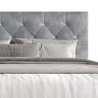 Home Design Groton Tufted Velvet Upholstered Panel Bed Frame