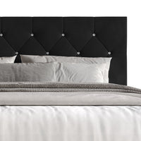 Home Design Groton Tufted Velvet Upholstered Panel Bed Frame