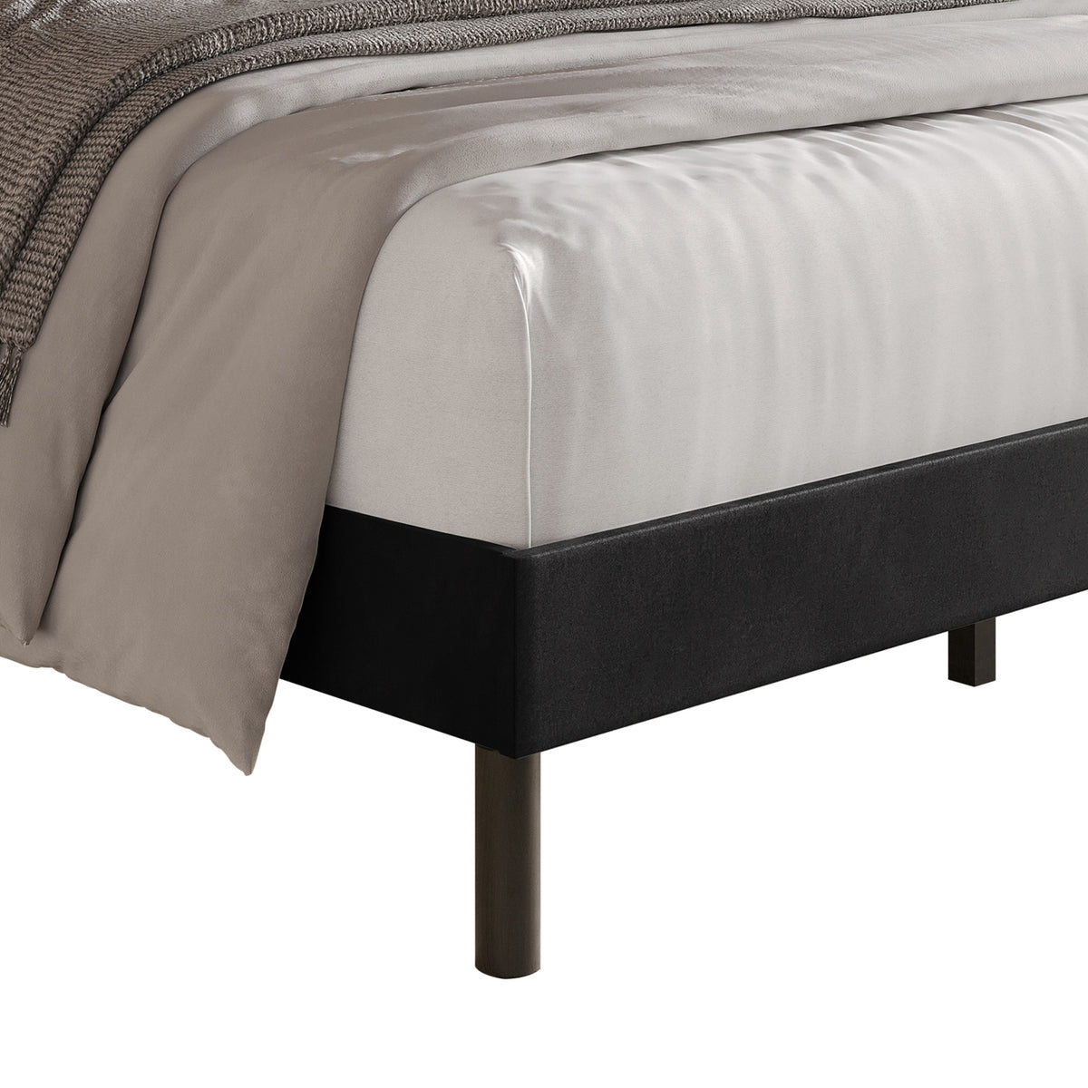 Home Design Groton Tufted Velvet Upholstered Panel Bed Frame