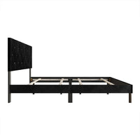 Home Design Groton Tufted Velvet Upholstered Panel Bed Frame