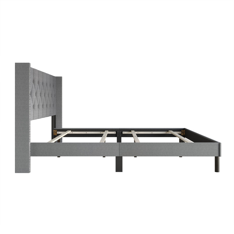 Home Design Cicero Tufted Upholstered Wingback Panel Bed Frame