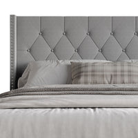 Home Design Cicero Tufted Upholstered Wingback Panel Bed Frame