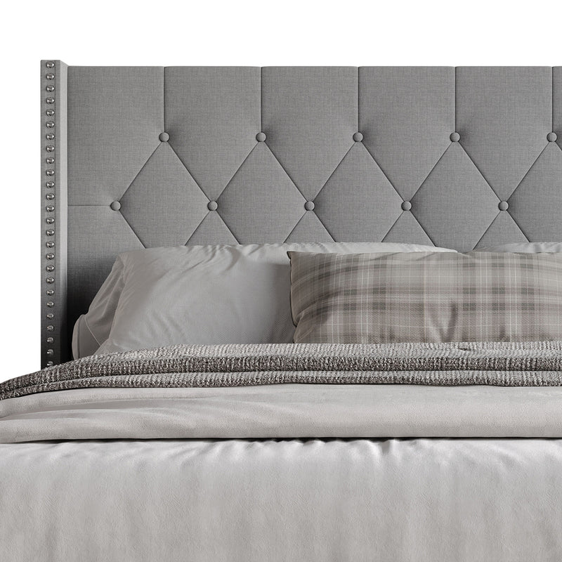 Home Design Cicero Tufted Upholstered Wingback Panel Bed Frame