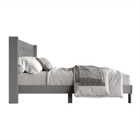 Home Design Cicero Tufted Upholstered Wingback Panel Bed Frame