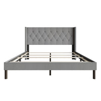 Home Design Cicero Tufted Upholstered Wingback Panel Bed Frame