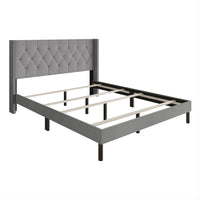 Home Design Cicero Tufted Upholstered Wingback Panel Bed Frame