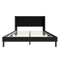 Home Design Cicero Tufted Upholstered Wingback Panel Bed Frame