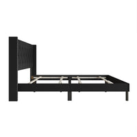 Home Design Cicero Tufted Upholstered Wingback Panel Bed Frame
