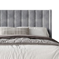 Home Design Herrin Tufted Luxurious Velvet Upholstered Wingback Panel Bed Frame for Adult, Easy Assembly