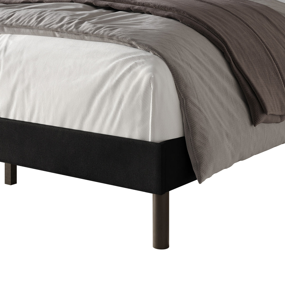 Home Design Herrin Tufted Luxurious Velvet Upholstered Wingback Panel Bed Frame for Adult, Easy Assembly